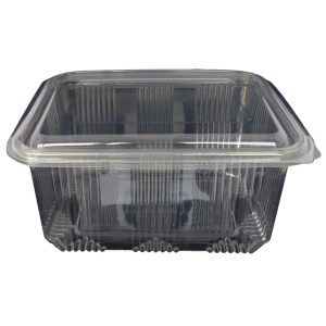 Caserola din plastic, transparenta cu capac plat, 2000 g, set 100