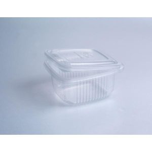 Caserole din Plastic, Transparente cu Capac Plat, 500 g, set 50