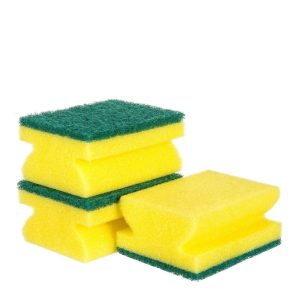 Burete abraziv verde canelat, set 3 buc