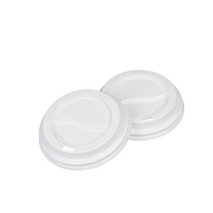 Capace din plastic albe pentru paharele de bauturi calde, 7 oz, set 100