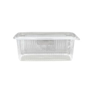 Caserole plastic, transparente cu capac plat, 2000 g, set 100