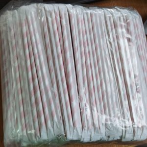 Paie drepte din hartie ambalate individual, biodegradabile, 6x197 mm, 500 buc/set