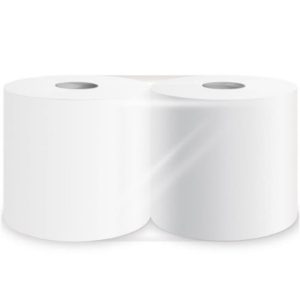 Set 2 role prosop hârtie industrială albă porționată, celuloză, 2 straturi, 300 m, Neste®