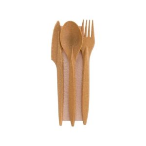Set tacamuri tris (lingura/furculita/cutit) WPC premium natural, set 250