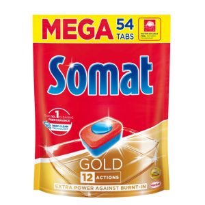 Detergent automat pentru masina de spalat vase, Somat Gold 54 tablete