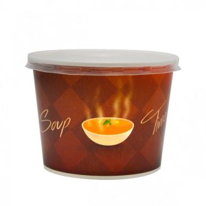 Castron din carton pentru supa, 520 ml, set 100