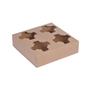 Suport pahare din carton, 4 compartimente, set 100