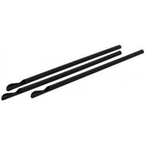 Paie negre cu lingurita pentru frappe, plastic negru, drepte, 205x6 mm, 250/set, vrac