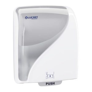 Dispenser prosop autocut Lucart Identity alb 892980 pentru role prosop hârtie neporționată