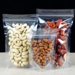 Pungi Stand-Up Doypack transparente cu fermoar, pentru alimente, Neste®