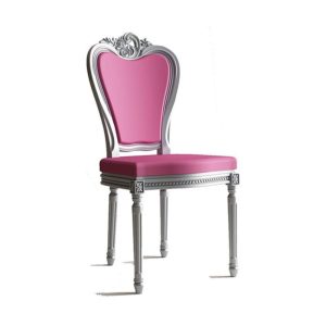 Scaun Antonia pentru Evenimente, Polipropilena, Sezut Roz, Cadru Argintiu, Design Elegant, Rezistent la Socuri si UV