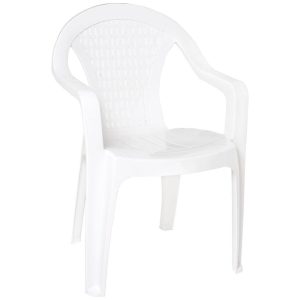 Scaun gradina stivuibil pentru exterior model Victor, alb sau verde, rezistent la intemperii
