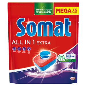 Detergent pentru masina de spalat vase Somat All in One Extra, 75 tablete