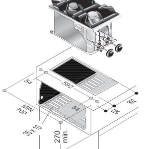 GAS RANGE 2 BU. 9KW