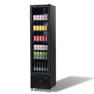 GLASS DOOR REFRIGERATOR NARROW BLACK NAP-250