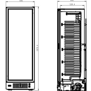 FREEZER 1 GLASS DOOR BLACK 382L