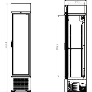 REFRIGERATOR 1 GLASS DOOR BLACK 232L *TRANSPORT ON REQUEST*