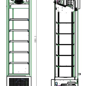 REFRIGERATOR 1 GLASS DOOR BLACK 221L