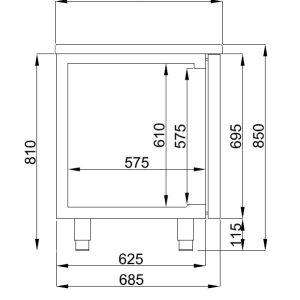 700 REFRIGERATED COUNTER 2 DOORS 4 DRAWERS ENERGY LINE