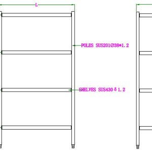 SHELF UNITS 4 LEVELS FLAT-PACKED 900