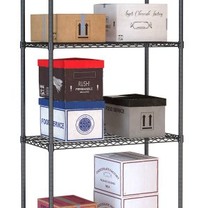 SHELF UNITS 4 LEVELS 900 BLACK FLAT PACKED