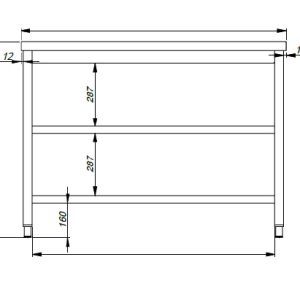 600 WORKTABLE 2 SHELVES 900
